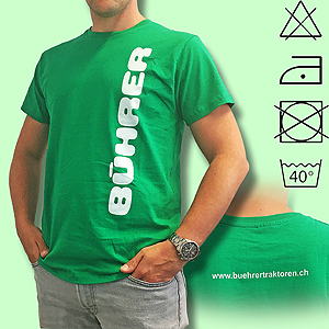 T-Shirt m grün mit Bührer Schriftzug